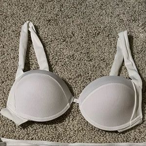 White SHEIN bikini with padded top and high waisted bottoms